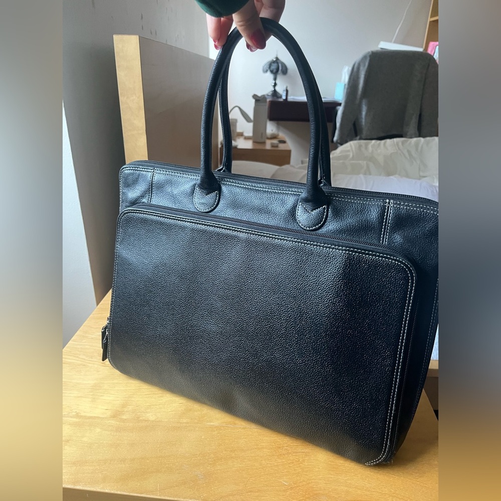 LEVENGER Black Premium Leather Women’s Breifcase